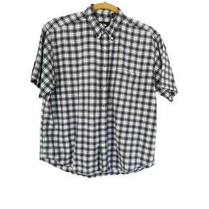 Woods & Gray Mens shirt XXL blue plaid short sleeve‎ button down